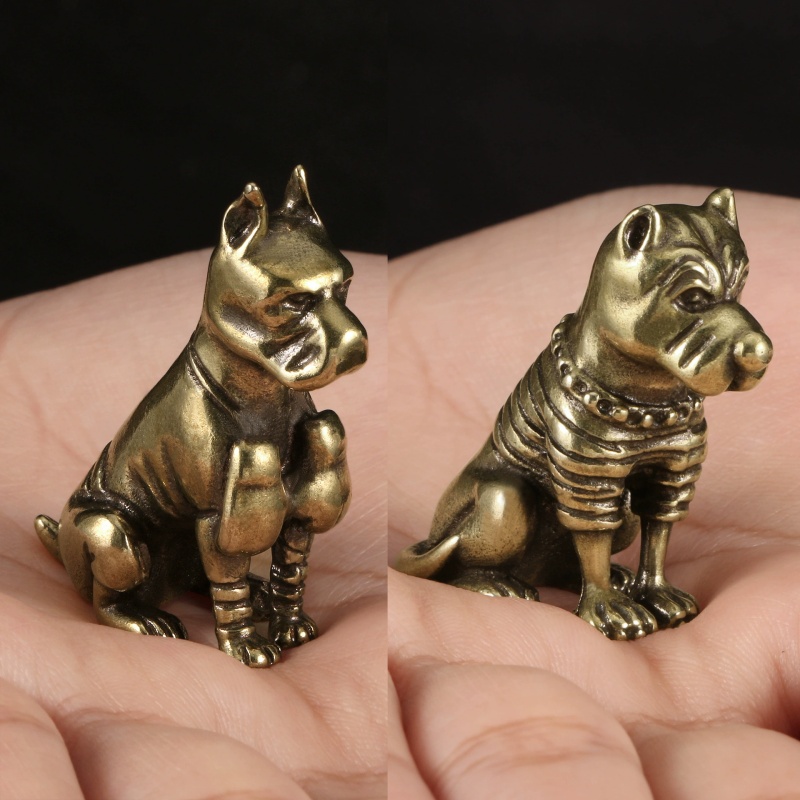 Vintage Solid Brass Pitbull Bu - Vintage Collectible Christmas Ornaments 评论和价格