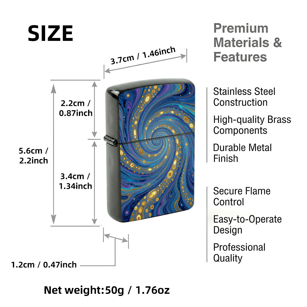 Flip Top Lighter Golden Blue C - Vintage Collectible Lighters 评论和价格