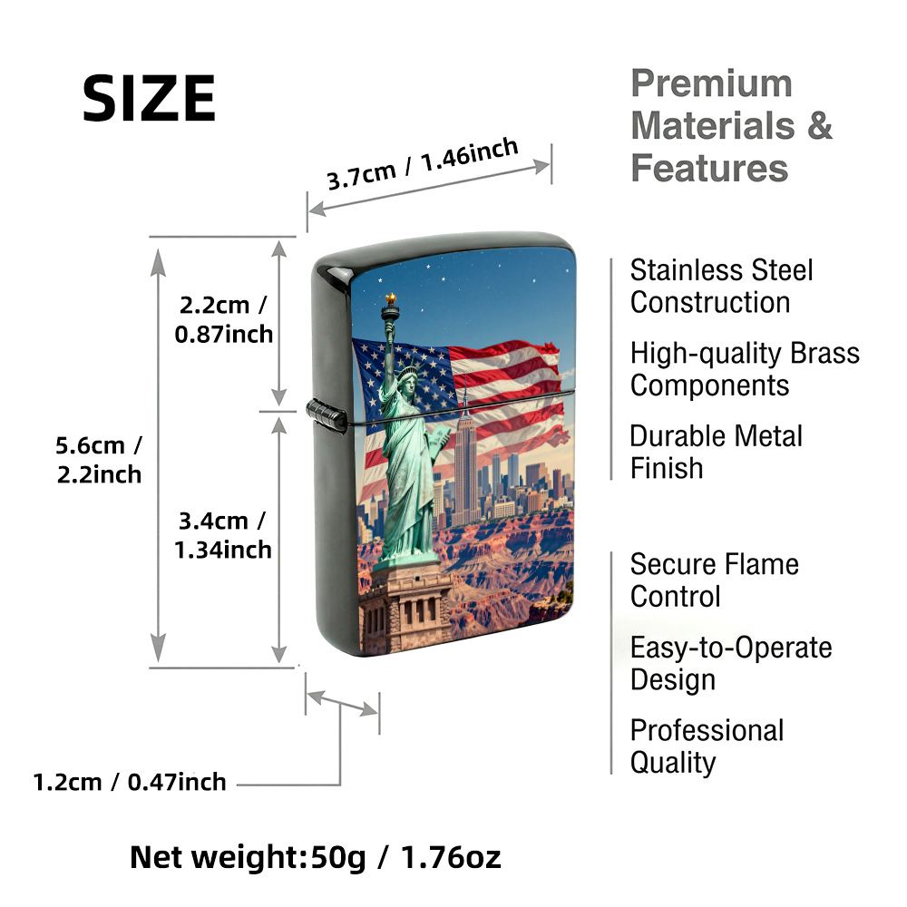 Flip Top Lighter USA Liberty S - Vintage Collectible Lighters 评论和价格