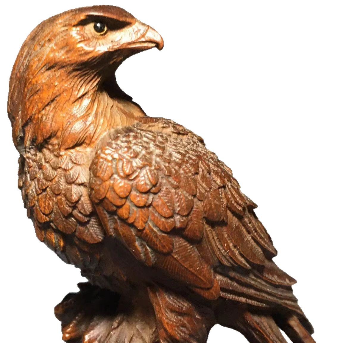 Solid Boxwood Carving Hawk Orn - Vintage Collectible Christmas Ornaments 评论和价格