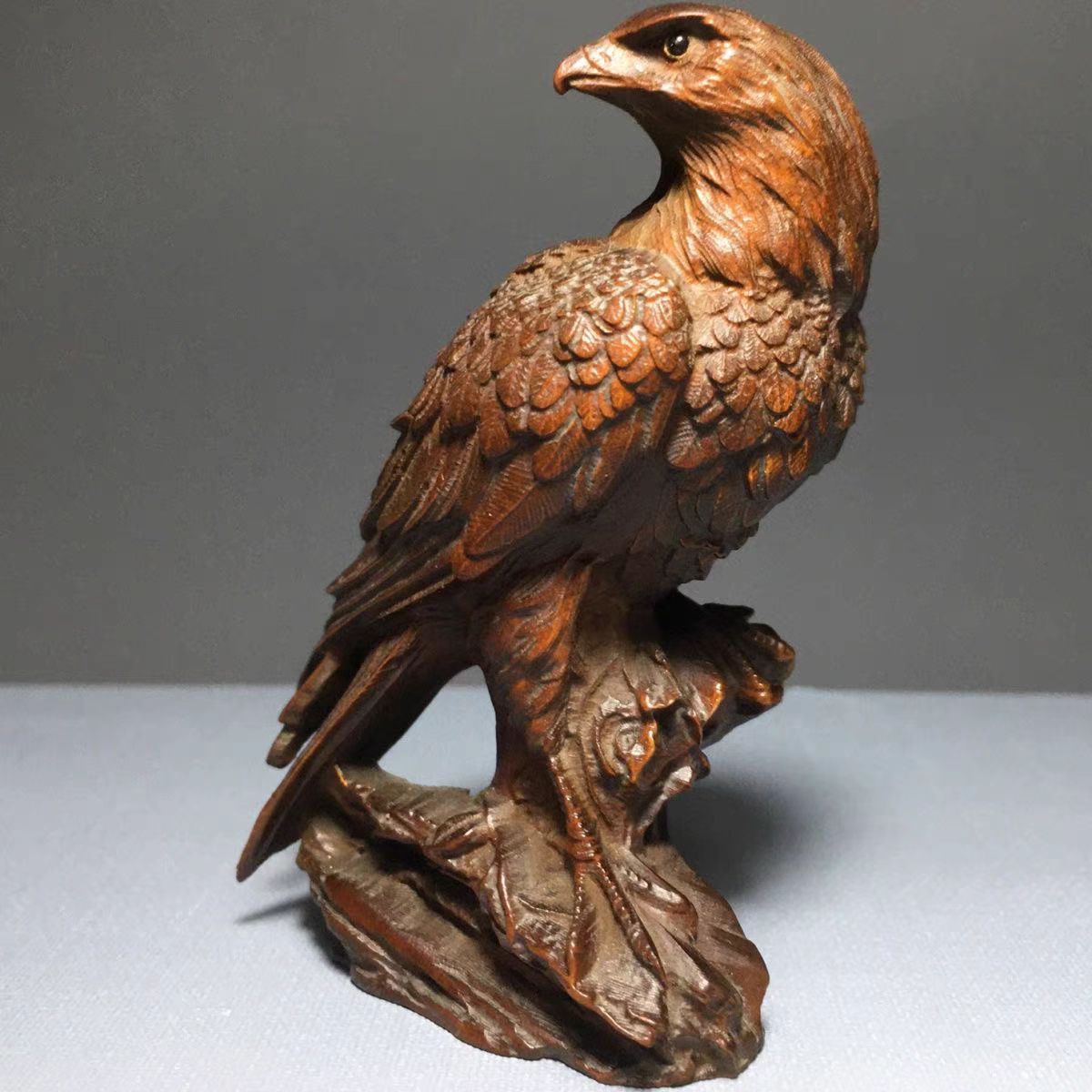 Solid Boxwood Carving Hawk Orn - Vintage Collectible Christmas Ornaments 评论和价格