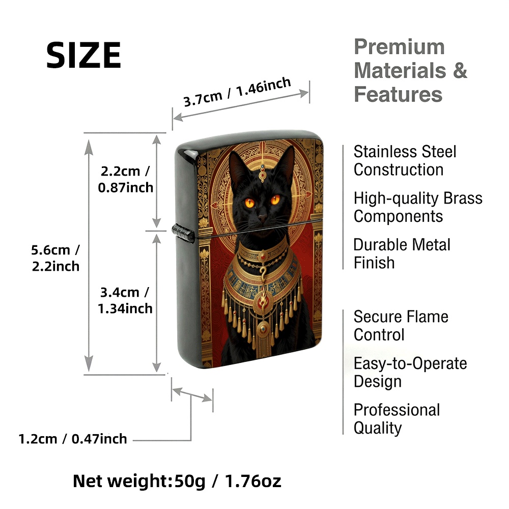 Flip Top Lighter Egyptian Blac - Vintage Collectible Lighters 评论和价格