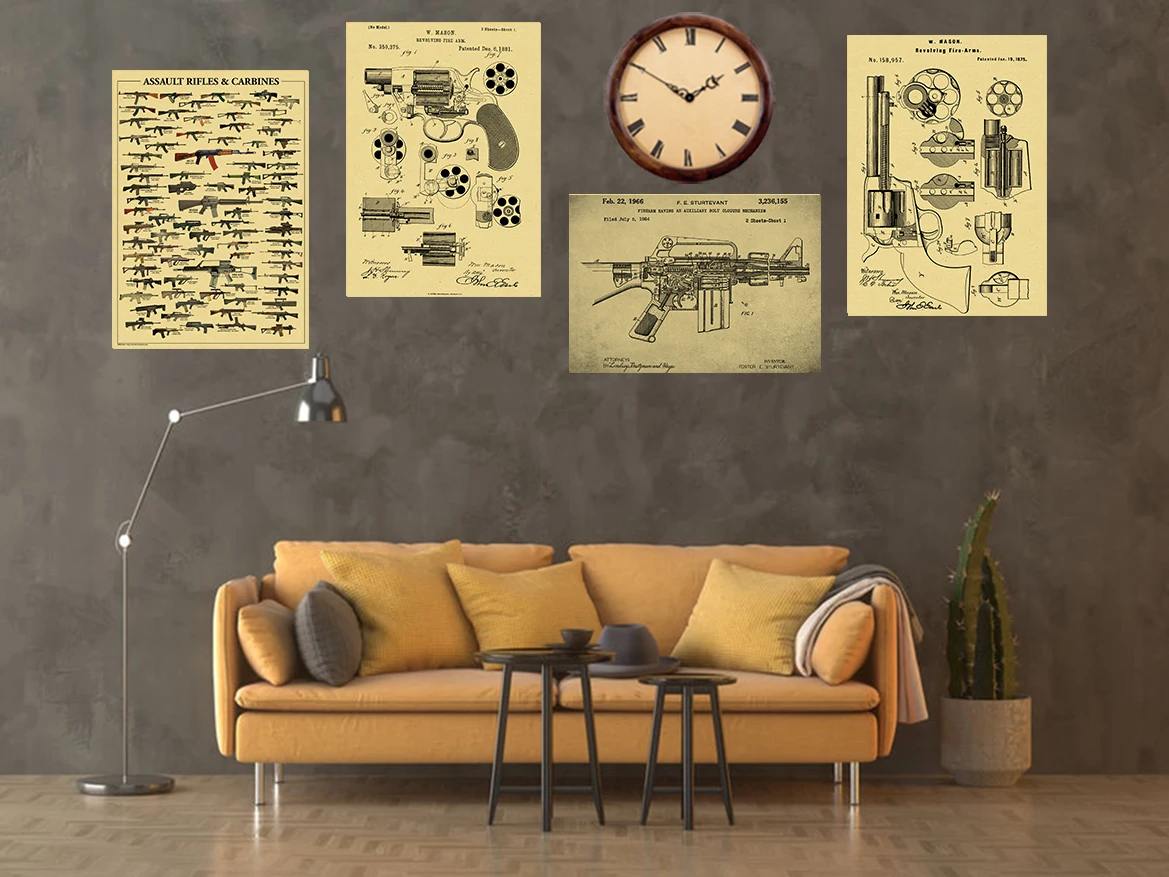 Famous Gun Collection Posters  - Vintage Collectible Guns 评论和价格