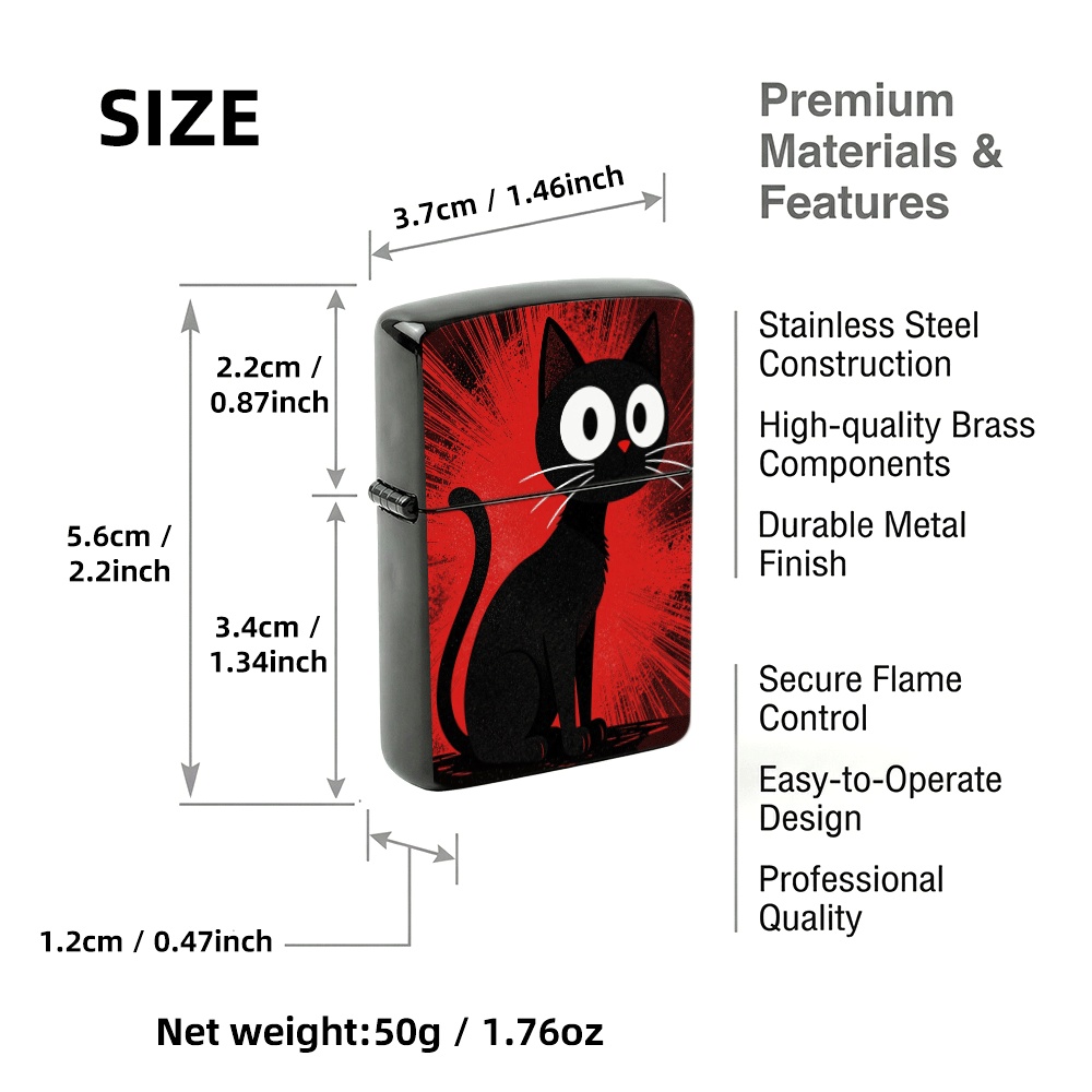Flip Top Lighter Black Cat Ret - Vintage Collectible Lighters 评论和价格