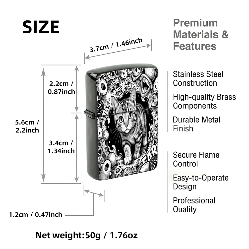 Flip Top Lighter Black White D - Vintage Collectible Lighters 评论和价格