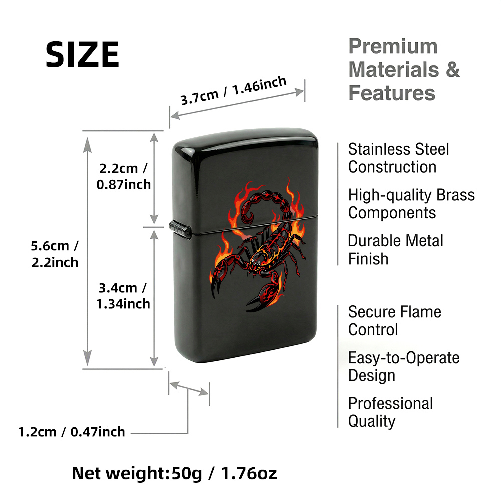 Flip Top Lighter Fire Scorpion - Vintage Collectible Lighters 评论和价格