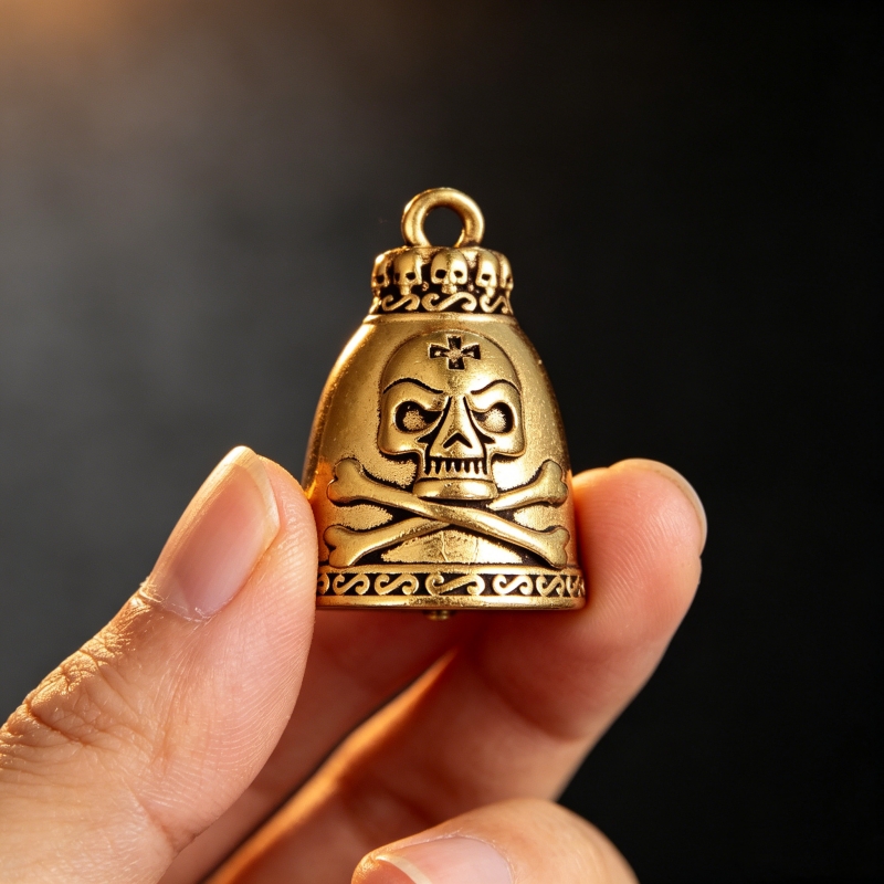 Brass Skull Bell Figurine 3.3c - Vintage Collectible Bells 评论和价格