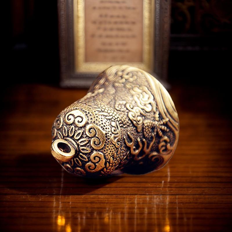 Vintage Brass Bell Carved Drag - Vintage Collectible Bells 评论和价格