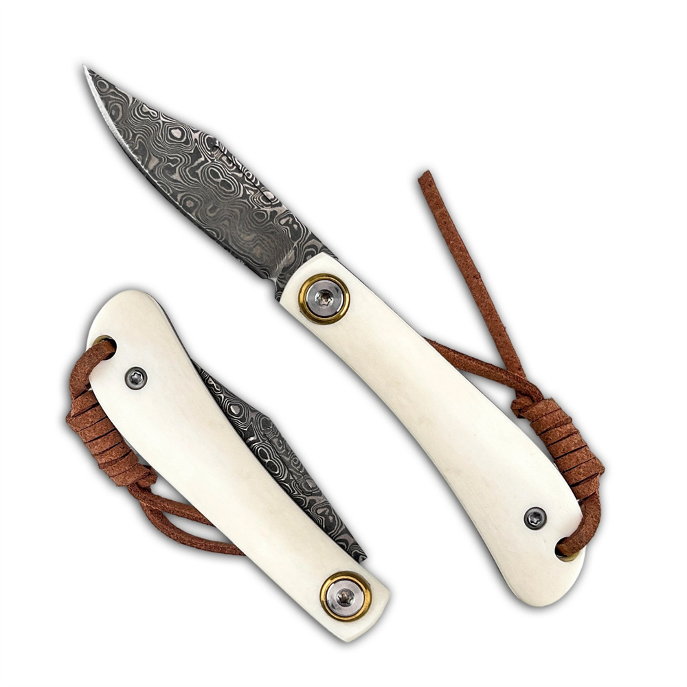 Vintage Damascus Folding EDC P - Vintage Collectible Pocket Knives 评论和价格